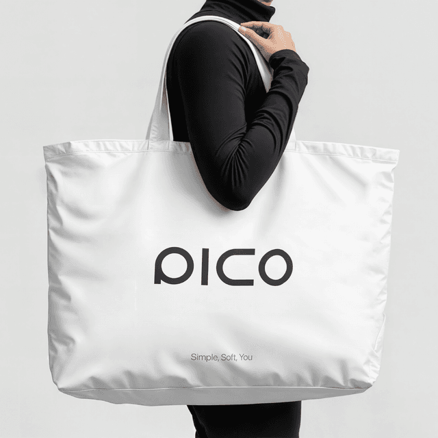 Lifestyle mockup of a branded canvas tote bag.