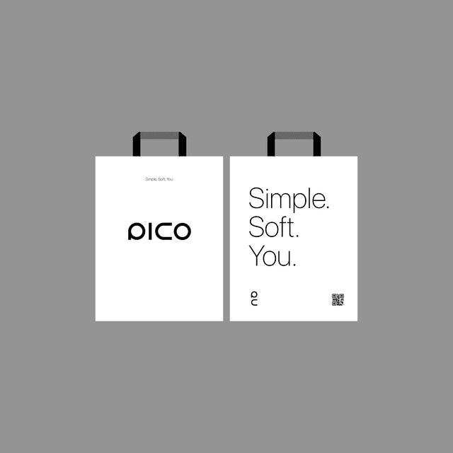 Minimalist retail shopping bag mockup in white.