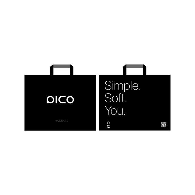 Minimalist retail shopping bag mockup in black.